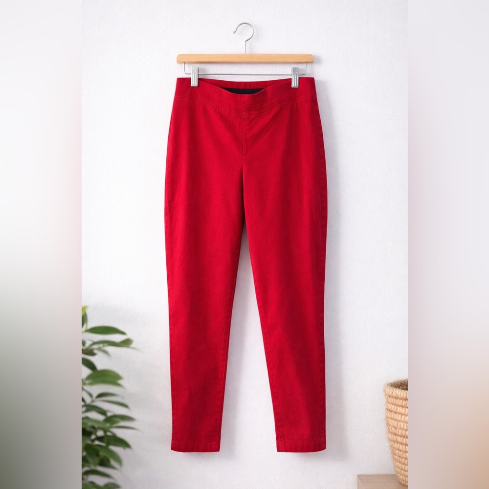 Talbots Red Straight-Leg Pants | Women’s 6 Petite | Stretch Workwear